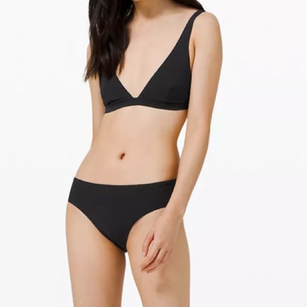 🖤Lululemon Waterside Seersucker‎ Mid-Rise Bikini Bottom 
Medium Coverage🖤